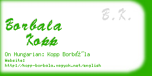 borbala kopp business card